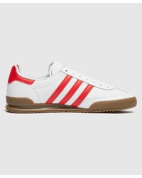 adidas jeans white red