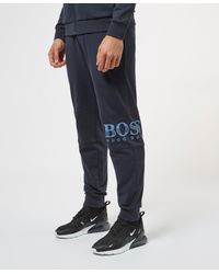 boss gel logo cuffed fleece pants