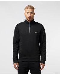 lacoste half zip ribbed sweatshirt