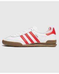adidas jeans white red