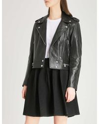 sandro leather jacket womens
