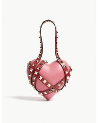 Valentino Pink Secret Heart Leather Minaudiere Bag