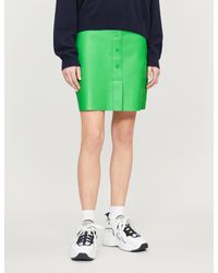 sandro green leather skirt