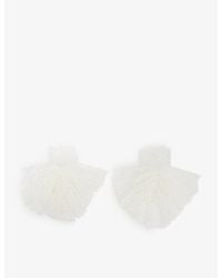 CATHERINE OSTI White Deborah Scalloped-trim Lace Cuffs