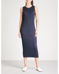 sleeveless pleated midi dress
