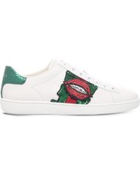 gucci sneakers with lips