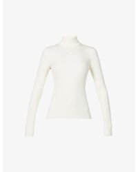 Courreges White Logo-embroidered Cotton-blend Knitted Jumper