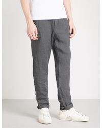 mens tapered linen pants