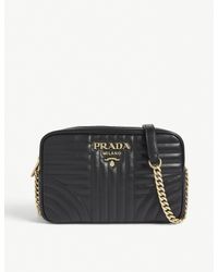 prada diagramme leather camera bolsa