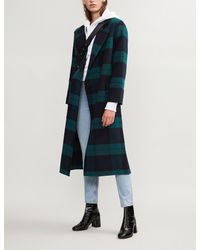 checked wool coat
