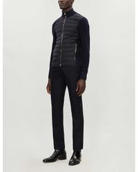 quilted shell and wool jacket