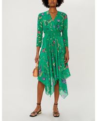 maje green floral dress
