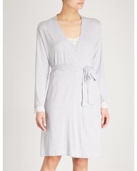 white jersey dressing gown
