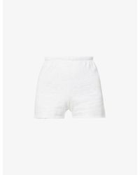 Joah Brown Multicolor Slim-fit High-rise Cotton-jersey Shorts