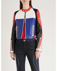 Tommy Hilfiger X Gigi Hadid Colourblocked Leather Jacket - Lyst