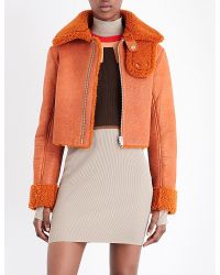 orange shearling coat