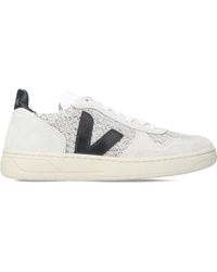 Veja V10 Flannel And Suede Trainers in Gray - Lyst
