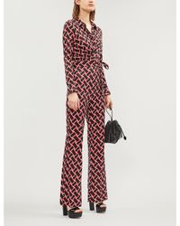 dvf michele silk jersey jumpsuit