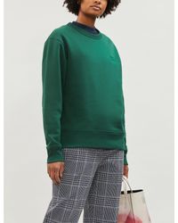 Acne Green Fairview Branded Cotton-jersey Sweatshirt