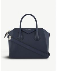 Givenchy Antigona Small Leather Sugar Tote Bag in Night Blue (Blue) - Lyst