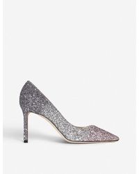 silver sparkly short heels