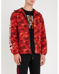 A Bathing Ape Color Camo Hoodie Jacket Red for Men - Lyst
