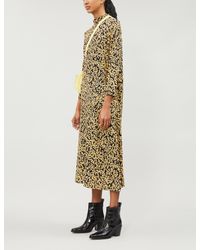 ganni goldstone crepe dress