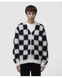 checkered cardigan mens