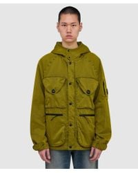 C.P. Company Taylon L Mixed Goggle Jacket in Green for Men | Lyst