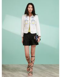 Shanghai Tang White Long Sleeve Palm Embroidery Jacket