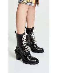 black heeled combat boots