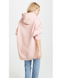 Agolde Pink Logo High Low Hoodie