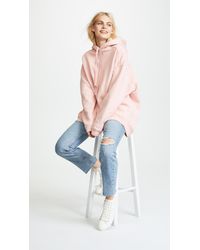 Agolde Pink Logo High Low Hoodie