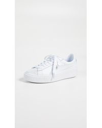 puma basket platform white leopard