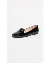Tory Burch Leather Samantha Smoking Slippers in Black | Lyst