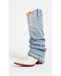 blue denim cowboy boots