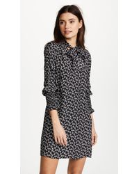 Rebecca Taylor Black Long Sleeve Rue Floral Dress