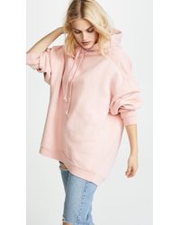 Agolde Pink Logo High Low Hoodie