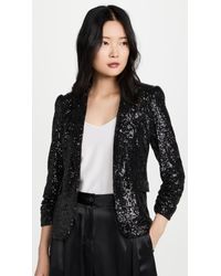 black sequin jacket womens
