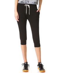 Monrow Cotton Cropped Sporty Sweatpants 
