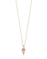 Sydney Evan | Metallic Pink Sapphire Ice Cream Cone Necklace | Lyst