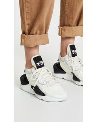 Y-3 Leather Kaiwa Sneakers in White - Lyst