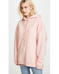 Agolde Pink Logo High Low Hoodie