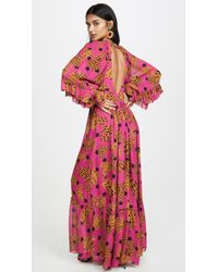 farm rio pink banana maxi dress