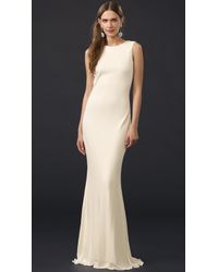 badgley mischka cowl back gown