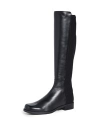 Stuart Weitzman Leather Half N Half Boots in Black - Lyst