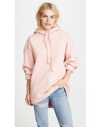 Agolde Pink Logo High Low Hoodie