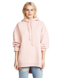 Agolde Pink Logo High Low Hoodie