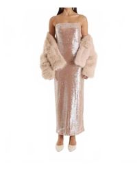 4th & Reckless Stacey Sequined Halter Dress in Brown | Lyst