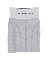 スカート ALEXANDER WANG Logo Elastic Skirt Alexander Wang Logo Elastic Skirt in Gray | Lyst